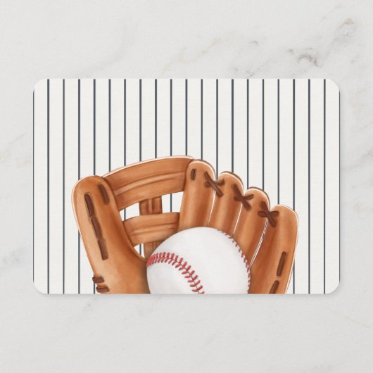 Baseball Theme Home Run Rookie Luier Raffle Informatiekaartje (Achterkant)