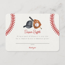 Baseball Theme Home Run Rookie Luier Raffle Informatiekaartje