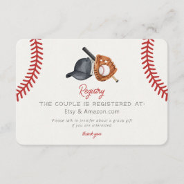 Baseball Theme Home Run Vrijgezellenfeest Registry Informatiekaartje