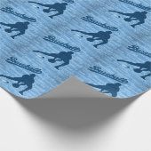 Baseball Theme in Shades of Blue Cadeaupapier (Hoek)