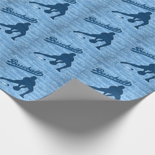 Baseball Theme in Shades of Blue Cadeaupapier (Hoek)