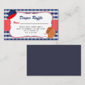 Baseball Theme Luier Raffle Ticket Informatiekaartje (Voorkant / Achterkant)