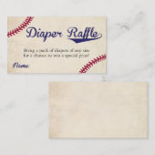 Baseball Theme Luier Raffle Ticket Kaarten  (Voorkant / Achterkant)