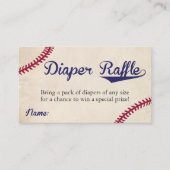 Baseball Theme Luier Raffle Ticket Kaarten (Voorkant)