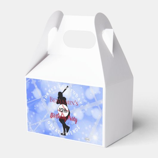 Baseball Theme Party Favor Box HAMbyWG Bedankdoosjes (Voorkant Zijde)