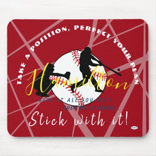 Baseball Theme Persoonlijke Mousepad Muismat (Voorkant)