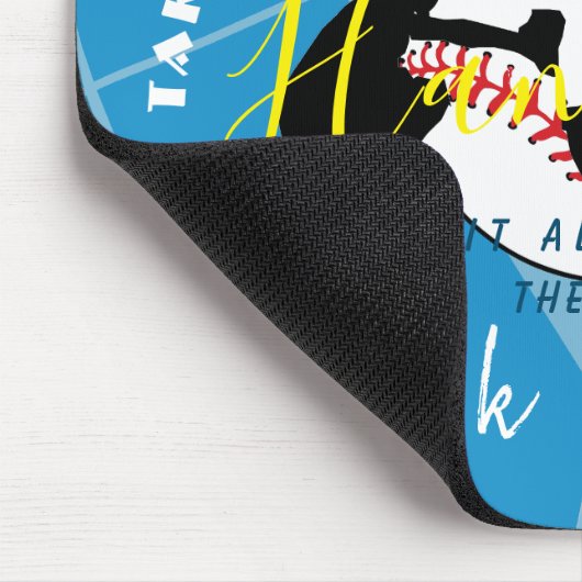 Baseball Theme Persoonlijke Mousepad Muismat (Hoek)