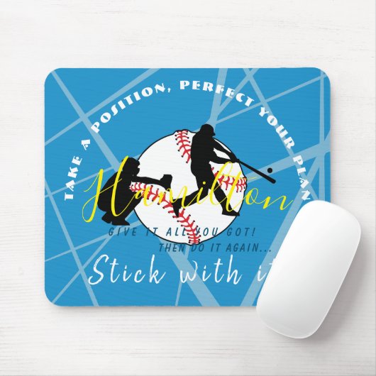 Baseball Theme Persoonlijke Mousepad Muismat (Met muis)