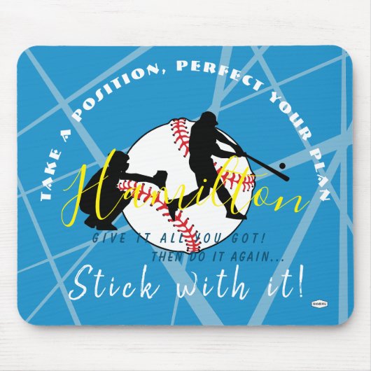 Baseball Theme Persoonlijke Mousepad Muismat (Voorkant)