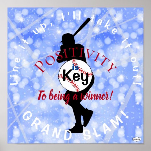 Baseball Theme Positivity Poster HAMbyWG (Voorkant)