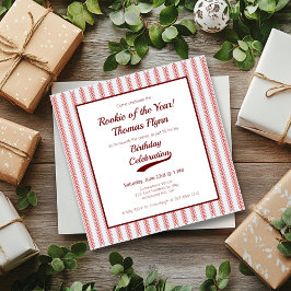 Baseball Theme Sport Square Verjaardag Uitnodiging