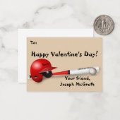 Baseball Theme Valentijn Visitekaartje Maat Notitiekaartje (Voorkant / Achterkant in situ)