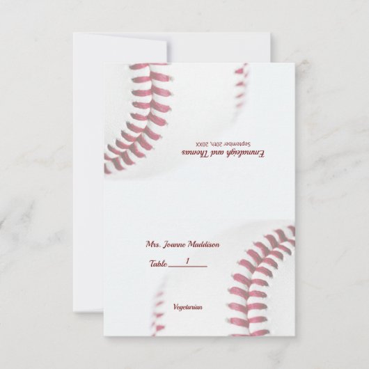 Baseball Theme Weddenschap Place Cards (Voorkant)