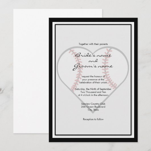 Baseball Theme Weddenschappen Uitnodigingen (Voorkant / Achterkant)