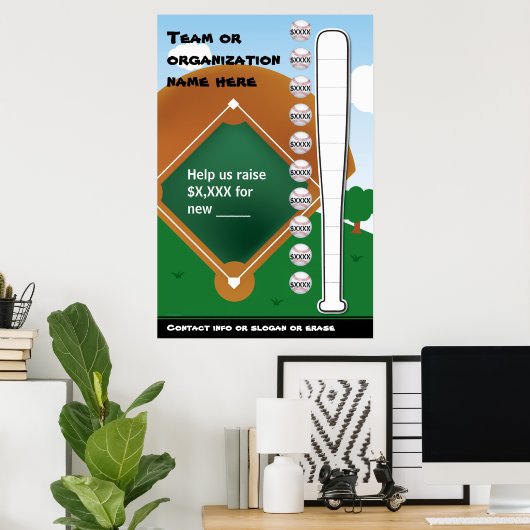 Baseball-thermometer Poster (Thuiskantoor)