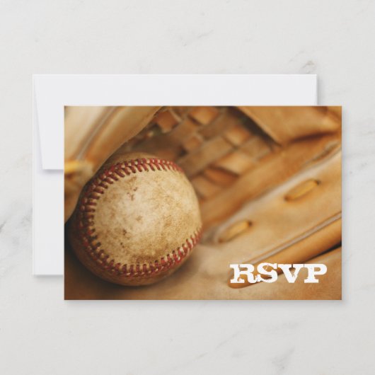 Baseball Thmed RSVP Kaartje (Voorkant)