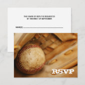 Baseball Thmed RSVP Kaartje (Voorkant / Achterkant)