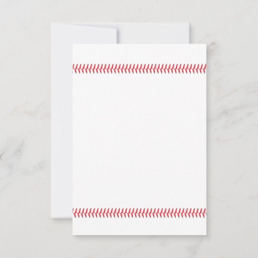 Baseball Thmed Sports Weddenschap RSVP Reactie (Achterkant)