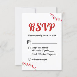 Baseball Thmed Sports Weddenschap RSVP Reactie Kaartje
