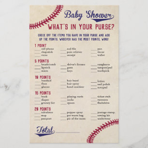 Baseball Threaded Baby shower Wat zit er in je tas Flyer
