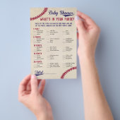 Baseball Threaded Baby shower Wat zit er in je tas Flyer (Hand)