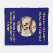 Baseball Throw Blanket met Jouw tekst en KLEUREN Fleece Deken (Voorkant (Horizontaal))