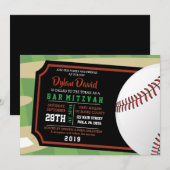 BASEBALL TICKET Bar Bat Mitzvah Uitnodiging (Voorkant / Achterkant)