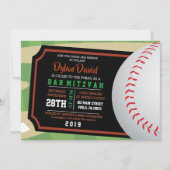 BASEBALL TICKET Bar Bat Mitzvah Uitnodiging (Voorkant)