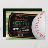 BASEBALL TICKET Bar Bat Mitzvah Uitnodiging (Voorkant / Achterkant)