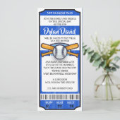 BASEBALL TICKET Bar Bat Mitzvah Uitnodiging (Staand voorkant)