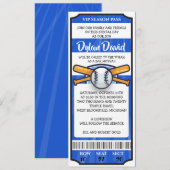 BASEBALL TICKET Bar Bat Mitzvah Uitnodiging (Voorkant / Achterkant)
