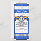 BASEBALL TICKET Bar Bat Mitzvah Uitnodiging (Voorkant)