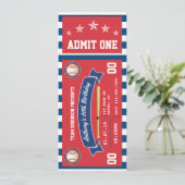 Baseball Ticket Birthday Uitnodiging (Staand voorkant)