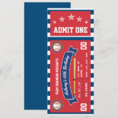 Baseball Ticket Birthday Uitnodiging (Voorkant / Achterkant)