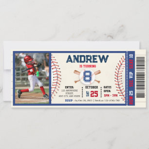 Baseball ticket elke leeftijd verjaardag Met foto Kaart