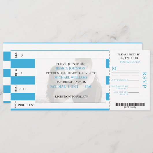 Baseball Ticket Kaart (Voorkant / Achterkant)