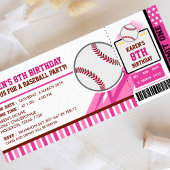 Baseball Ticket Pass Birthday Uitnodiging