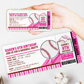 Baseball Ticket Pass Birthday Uitnodiging