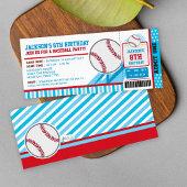 Baseball Ticket Pass Birthday Uitnodiging