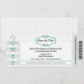 Baseball Ticket Save the Date (Voorkant / Achterkant)
