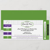 Baseball Ticket Save the Date (Voorkant / Achterkant)