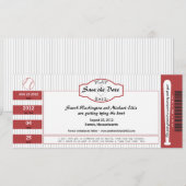 Baseball Ticket Save the Date (Voorkant / Achterkant)