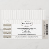 Baseball Ticket Save the Date (Voorkant / Achterkant)