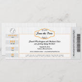 Baseball Ticket Save the Date (Voorkant / Achterkant)