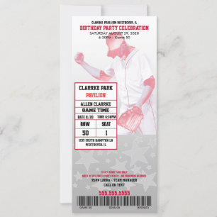 Baseball Ticket Sports Party Celebration Birthday