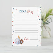 Baseball Time Capsule Note Kaart (Staand voorkant)