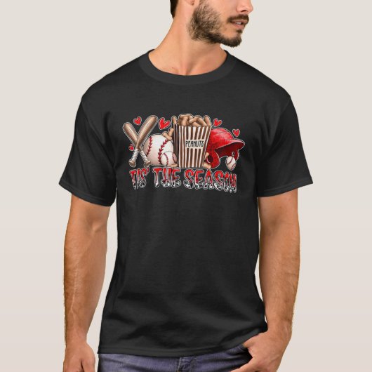 Baseball  Tis The Season Baseball Mom Game Day  1 T-shirt (Voorkant)