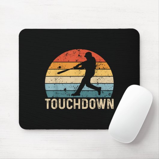 Baseball Touchdown Batter Player Funny Bas Muismat (Met muis)