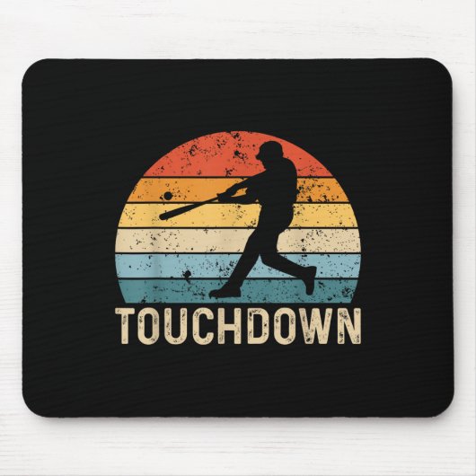 Baseball Touchdown Batter Player Funny Bas Muismat (Voorkant)