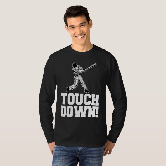 Baseball Touchdown Sarcastic Baseball Touchdown T-shirt (Voorkant volledig)